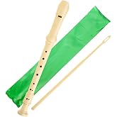 Soprano Soprano Recorder 8 Holes German Fingering, Musical Instrument for Practice, Study, Rehearsal and Music Training, Clea