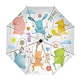 ALAZA Saltar a la Cuerda de la Rana Perro Cerdo Conejo Gallina Fox Viaje Paraguas de Apertura...