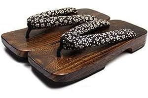 Black Sugar Géta - Sandalias de madera para hombre con diseño japonés, Yugata Samurai Tong, con goma para la casa, para cosplay