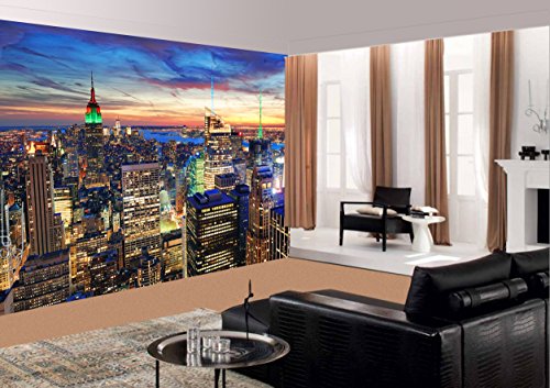 Regulär Preis 69,95 EUR! AKTION! BEGRENZTE STÜCKZAHLEN! 87007 Fototapete SELBSTKLEBEND Breite 272cm / Höhe 198cm, 8 Teile New York at Dusk wieder ablösbar Tapete Poster Wandposter Bildtapete photo mural wallmural Fotowand Leinwand Landschaft Wald Strand New York Skyline Stadt Städte Stein Weltkarte 3D Effekt Auto Blumen Berge Baum Disney Fenster Grün Rot Blau gelb schwarz Holz Meer Natur Wasserfall Runa Universum Urwald Vintage XXL Art ablösen Ziegel Kinderzimmer Schlafzimmer Wohnzimmer Küche - 4