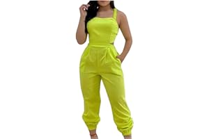 AMhomely UK Stock Sale Women's Jumpsuits Women's Overalls With Suspenders And Printing Casual Summer Jumpsuit Ladies Dungarees Loose Baggy Overall Long Jumpsuit Playsuit Trousers Pants Dungarees