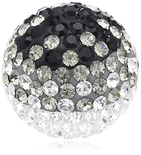 Engelsrufer Klangkugel aus Metall mittel schwarz/weiss Zirkonia ERS-02-ZI-M