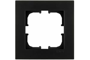 EXEN Cadre de Finition Simple Noir Métallisé 83 mm - 1 Poste Série KARELL - Plaque Murale Encastrable pour Prise Électrique et Interrupteur - Design Moderne Compatible avec Modules EXEN - K101/14E