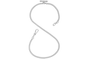 ManChDa Taschenuhr Albert Westenkette mit T-Bar- und Hummerverschlüssen, Uhrenkette Bordsteinketten- und Taschenuhrständer