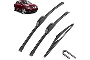 AUTOPIXL Qualità OEM 3 pezzi spazzole tergicristallo anteriori e posteriori per Nissan Juke F15 2011-2019 22"14"12". Si adattano ai bracci del tergicristallo a forma di U. Vestibilità perfetta per parabrezza