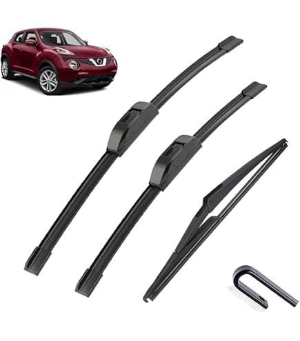 Balais D'essuie-glace Plats Pour Nissan Juke I (04.2017-03.2019) - Kit 2 Balais 600 Mm + 350 Mm - Caoutchouc Graphite - Silencieux Et Durable