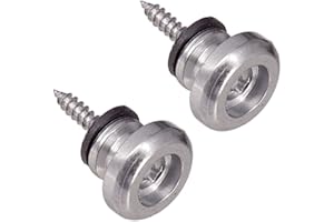 HASALLER Lot de 2 boutons de verrouillage pour sangle de guitare - 14,8 x 9,7 mm - Argenté