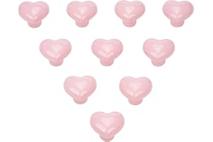 OUMUIK Möbelknöpfe Keramik Herz Rosa 10 Stück Knöpfe alsTürknopf Schrankknöpfe Türknauf Schubladenknöpfe