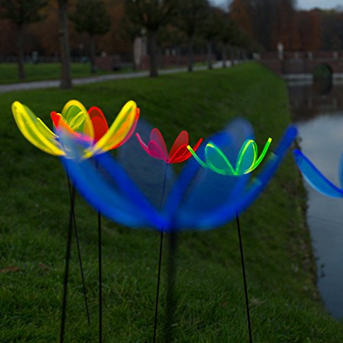 SUNPLAY Sonnenfänger „Seerose“ im FARBMIX, 5 Stück zu je 15 cm Durchmesser im Set + 70 cm Schwingstäbe - 5