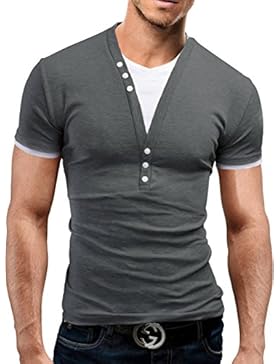 MERISH T-Shirt Slim Fit Männer V-Ausschnitt Modell 24