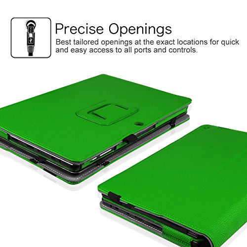 Fintie Trekstor SurfTab duo W1 Hülle Case – Slim Fit Folio Premium Kunstleder Tastatur Ständer Schutzhülle Cover Tasche mit Ständerfunktion für Trekstor SurfTab duo W1 Volks-Tablet WiFi / LTE 25,7 cm (10,1 Zoll), Grün - 5