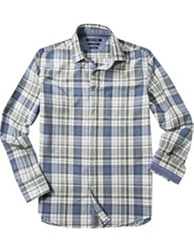 Marc O'Polo Herren Hemd Baumwolle Oberhemd Kariert, Größe: XL, Farbe: Blau