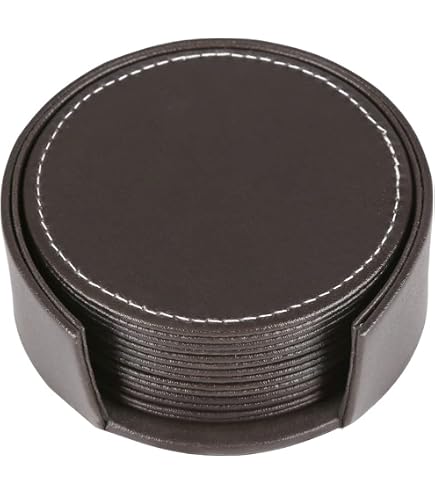 Set Di 6 Sottobicchieri In Pelle Marrone | Antiscivolo E Lavabili | Made In Germany – Perfetti Per Proteggere Tavolo E Mobili
