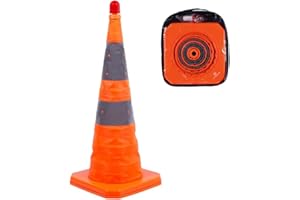 GUARDLEAD Cônes de sécurité cônes de signalisation Pliables Pop - up Polyvalents avec Cercles réfléchissants pour Le stationnement Routier Multi-usages (1, 70cm)