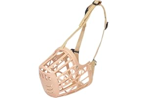 QIRUIRED Dog Muzzle Adjustable Straps Soft Basket Muzzles Prevent Biting Chewing and Barking Breathable Mesh Mouth Cover Allows Drinking and Panting for Small, Medium, Large Puppy (L)