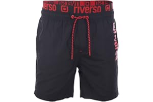riverso Badehose Herren Regular Fit RIVBobby Badeshorts Sporthose Schwimmhose Shorts Kurze Hosen Print Elastischer Bund Schwarz Grün Orange Rot S M L XL XXL 3XL 4XL 5XL