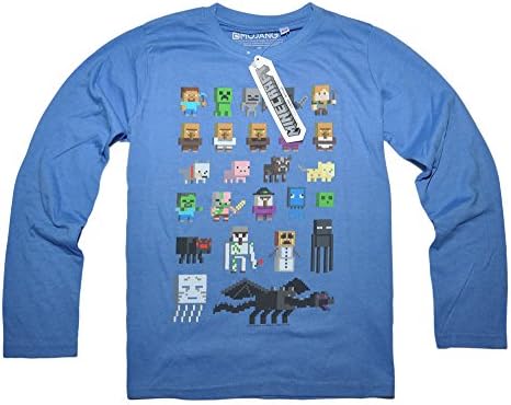 Official Mojang Licensed Minecraft Long sleeve T-shirt for Kids Boys Girls - Ages 7 to 14 Years-164cm-Design 5