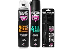 Muc Off Complete Bike Care Kit - Muc-Off Chain & Gear Degreaser, All-Weather Lubricant, and Premium Chain Brush Set - Essential Bicycle Maintenance Bundle for All Riders & Conditions