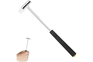 TRACOMPAN Dual Head Small Hammer, Double Plastic & Metal​​ Face Heads Small ​​Mallet Hammer​​ for ​​Jewelry Watch Handcraft​​ Small Equipment Repair DIY Crafts​​ Woodworking​​ Musical Instruments​​