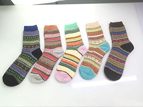 WeiYiTao Recommendation Women Socks Colorful 5 Pairs Super Thick Warm Winter Socks One Size (Style-F)