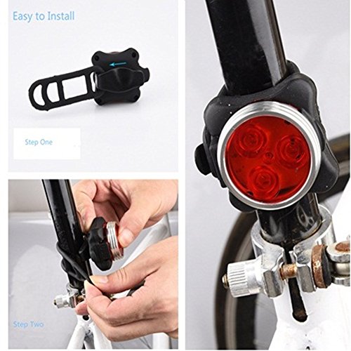 Wiederaufladbare LED Fahrradlampe, LED Frontlicht und Rücklicht Für Fahrrad, Kinderwagenbeleuchtung, USB LED Fahrradlicht Set, Fahrradbeleuchtung，350lm Wasserdichte 4 Licht-Modi 2 USB-Kabel zum Aufladen by Jr.Hagrid - 6