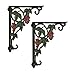 Produktbild Wandhaken Set Gusseisen Wandwinkel Winkel Weinrebe Tauben Ornament Hakenleiste Dunkel Antik