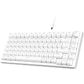 Coverzone White Illuminated Hot Swap Wired Mechanical Gaming Keyboard | Ajazz AK820 White - Blue Switch