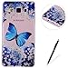 Produktbild Samsung Galaxy A5/A5 2015 hülle, Feeltech Weiche TPU Gel Silikon Schutzhülle Bunter netter Muster Entwurf Kratzfeste stoßdämpfende Premium Liquid Crystal Soft Ultra Dünn Transparent Bumper Schutz Handy hülle Perfekte Passform Durchsichtige Rückdeckel für Samsung Galaxy A5/A5 2015 - Schmetterlings-Blume