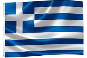 SHONYE 150X90cm Drapeau Grèce, Drapeau Grec avec 2 œillets en Métal, Drapeau de la Grèce aux Couleurs Vives, Drapeau National Grec Décoré Lors D''événements Sportifs, Fêtes, Défilés