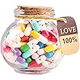 BDHI 101pcs Capsule Message Pills Capsule Letters Message In A Bottle Glass Jar for Valentine's Day & Birthday (Y54-1)