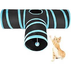 ASIV Túnel Gato PET Plegable Divertido Juego Juguete Tubo de 3 Vías para Conejos Gatitos Perros