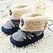 Etosell Newborn Toddler Baby Boy Girl Warm Fur Snow Boots Stripes Soft Sole Booties (L/12-18Months  )