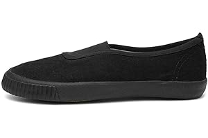 Walkright Gusset School Plimsoll in Black