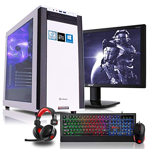 Komplett PC Set Gaming M25W, i5-9600K 6x3.7 GHz, 24 Zoll TFT, Maus Tastatur Headset, 16GB DDR4, 2TB HDD + 120GB SSD, RTX2060 6GB, Windows 10 Spiele Computer Desktop Rechner Komplett PC Set Gaming M25W, i5-9600K 6x3.7 GHz, 24 Zoll TFT, Maus Tastatur Headset, 16GB DDR4, 2TB HDD + 120GB SSD, RTX2060 6GB, Windows 10 Spiele Computer Desktop Rechner