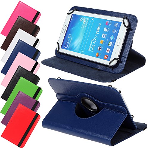Universal Rotation Tasche für Tablet Modelle in 7, 8 oder 10 Zoll Größe Case Schutz Hülle Cover (10 Zoll, Blau)