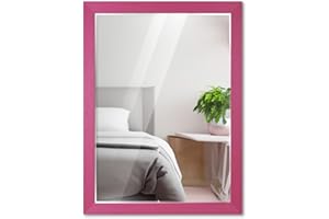 CHELY INTERMARKET Espejo Pared Cuerpo Entero 50x70cm-Marco Exterior 58x78cm MOD-146 Rosa