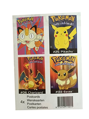 Pokemon Einladungskarten (Postkarten) (Sammelkarten) verschiedenen Motive 20er Set jeweils 4 einzeln verpackt Din A6 - 2