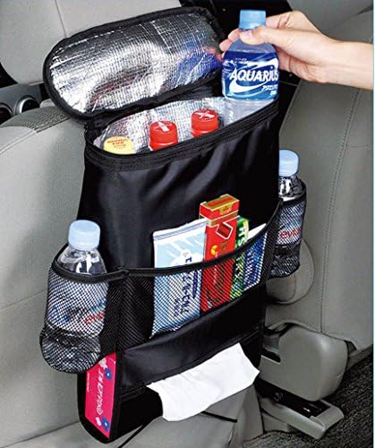 Car Back Seat Organiser Tidy Hot/Cold Insulated Cooler Bag Tissue Drinks Holder - Universal fit for any car