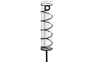 TNSLAND Pluviomètre extérieur en Verre, Pluviomètres en Verre avec Piquet en Métal Pluviomètre Exterieur Pluie Tube de Mesure Pluviomètre de Jardin en Verre avec échelle Claire