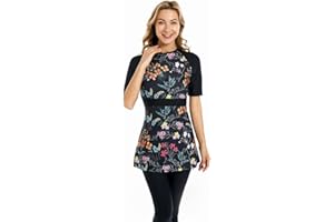 SHUOBEITER Short Sleeve Swimsuit Modest Swimwear for Women Modesty Swimming Costume Rash Guard Surfing Suit Beachwear Burkini