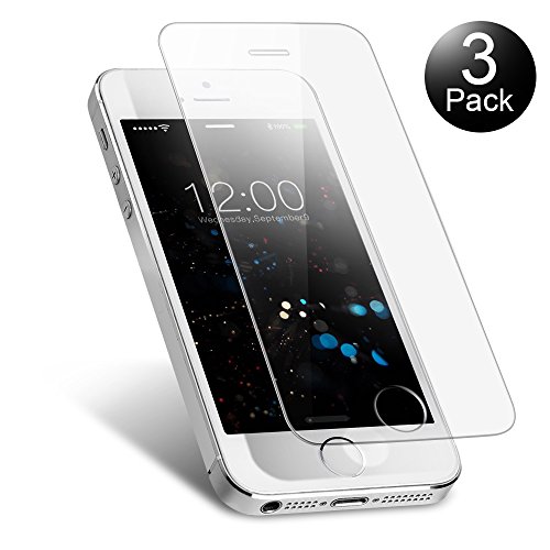 Pellicola Protettiva iPhone 5 5S SE 5C, Vontox Vetro Temperato 0.25mm [3 Pack], 9H Screen Protector Film per iPhone 5/5S/SE/5C