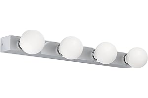 EGLO lampa ścienna wewnętrzna Guanal, podłużna lampka 4-punktowa z aluminium i stali w kolorze chromu, oświetlenie nad lustro, oprawka E27