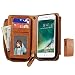 Produktbild iPhone 7 Plus Hülle, Lively Life Hochwertigen PU Leder Geldbörse Flip Brieftasche mit 11 Kartenfächer und Wristlet Reißverschluss Multifunktions Handy Schutzhülle für Apple iPhone 7 Plus,Braun