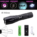 Langstreckenbeleuchtung, IR-Infrarot-Taschenlampe hat Infrarot-LED mit hoher Effizienz weiterentwickelt, kann einen starken Durchschlag, geringen Wärmewiderstand produzieren, hilft, bessere Nachtsicht zu haben.