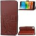 Produktbild Qiaogle Telefon Case - PU Leder Wallet Schutzhülle Case für Lenovo K3 Note / K50-t5 4G LTE / A7000 (5.5 Zoll) - SD02 / Braun Lucky Clover