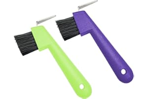 HZAOPZE 2 pcs Raschietto per zoccoli di cavalli, capre e asini, con spazzola estremamente stabile e impugnatura ergonomica, Colore casuale