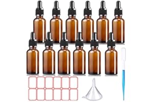 ‎TOKINCEN ToKinCen 12x30ml Pipettenflasche Tropfflasche aus Braunglas Apothekerflaschen mit Glaspipette Ätherische Ölflaschen für ätherische Öle Parfums Aromatherapie