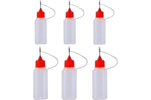 NHCDFA 6 Pcs Needle Tip Bottle, 10&15ml Glue Applicator,Precision Tip Applicator Bottles,Needle Bottle Applicator Bottles,for DIY Quilling Craft,Oiler Bottle,Small Gluing Projects