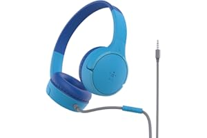 Belkin SoundForm Mini Cuffie on-ear con filo per bambini, headset over-ear per bambini con microfono per didattica a distanza, scuola, viaggi e videogiochi, per dispositivi con AUX da 3,5 mm - Blu