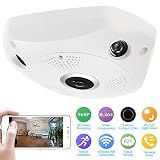 KKmoon 960P HD Cámara IP, VR 360 Grados, Wifi P2P PTZ Full View 1.44mm...